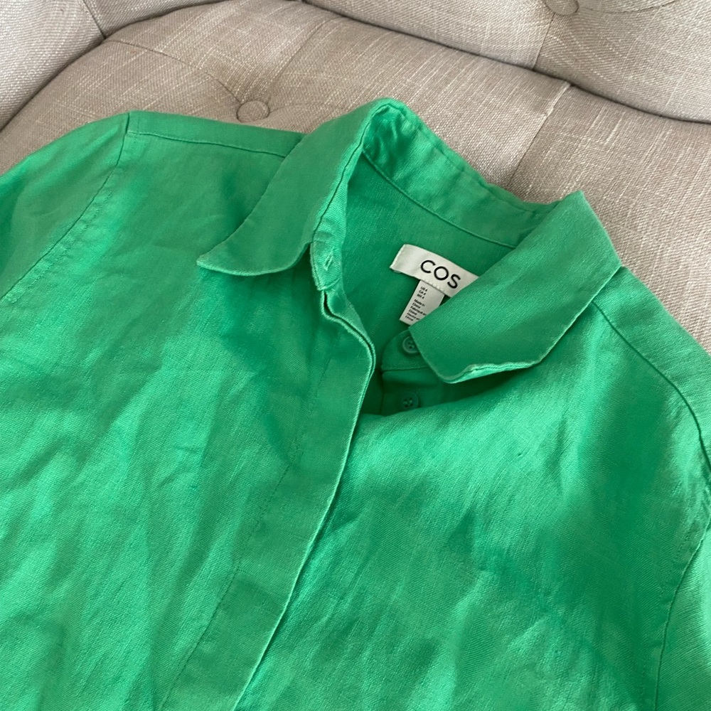 Cos 100% Linen Button Down Top - image 3